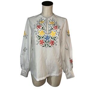 Vintage Women’s European Embroidered Peasant Blouse Top Boho Ethnic size 38 EU/M